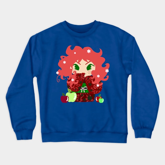 Apple Kokeshi Doll Crewneck Sweatshirt by saradaboru